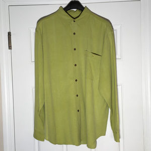 L Tommy Bahama Green 100% Silk Button-down shirt